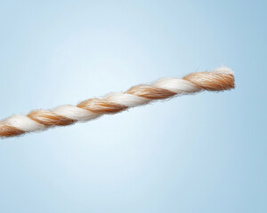 close up of twisted fiber optic cable against blue background