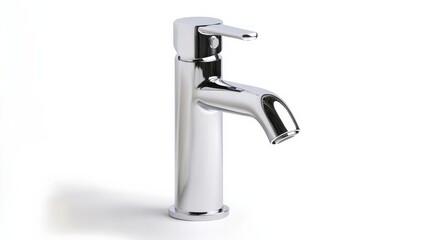 Compact chrome faucet with foldable spout, designed for tight spaces