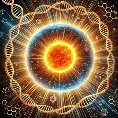 Sun with DNA Helix Rays