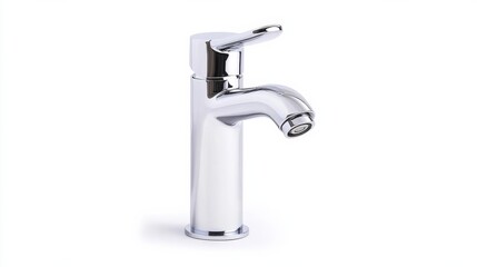 Compact chrome faucet with foldable spout, designed for tight spaces