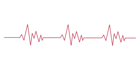 Heart beat pulse flat icon vector, cardiogram heart beat logo, heartbeat line icon, red heartbeat line icon, ECG or EKG cardio graph icon vector isolated on white background.