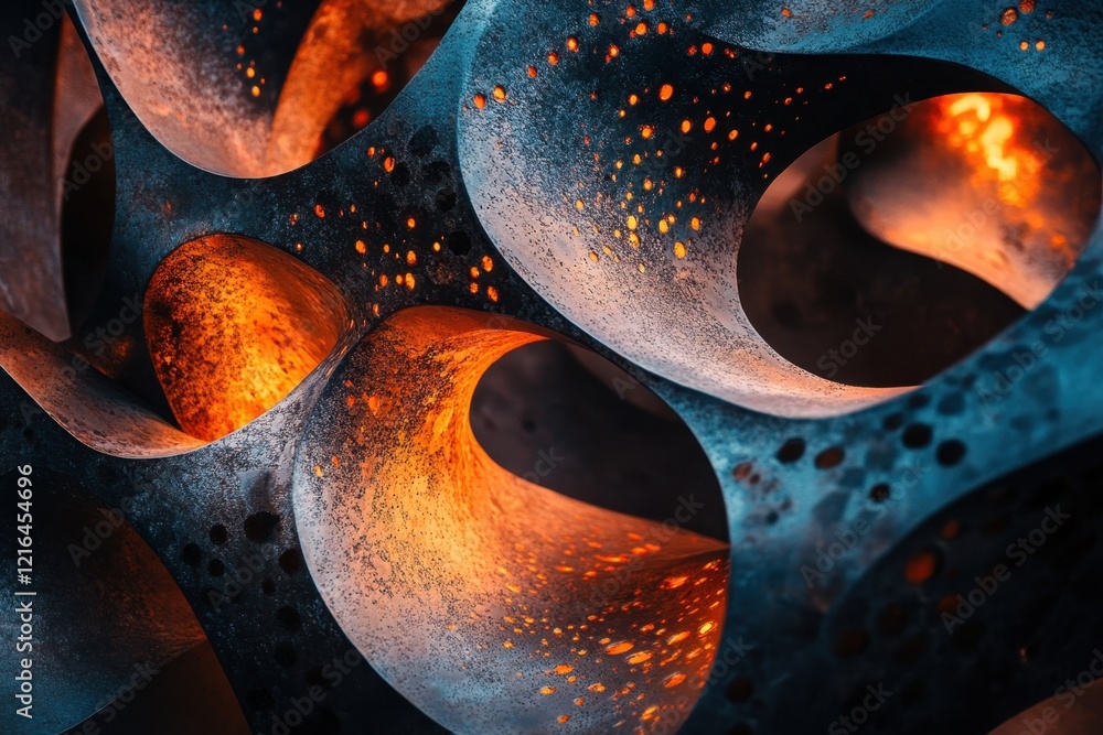 Poster intricate abstract design featuring glowing patterns and smooth curves