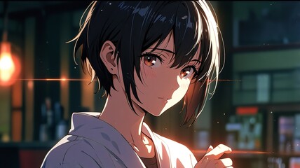  3D Man Drawing Animation in Anime Style