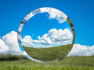 Reflective Portal in Nature's Embrace