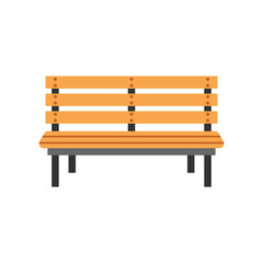 Bench icon in flat style. Comfortable rest vector illustration on isolated background. Park chair sign business concept.