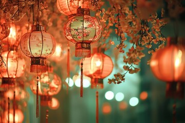 Leuchtende Chinesische Laternen 