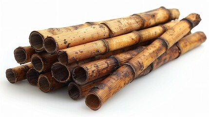 Bamboo sticks isolated on white background