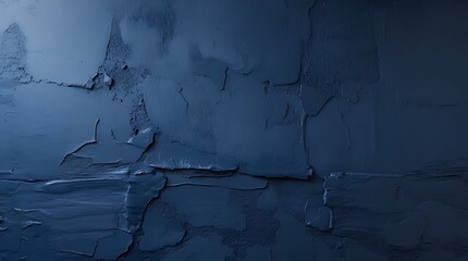 textured wall surface with a dark blue color featuring a rough, uneven texture with visible brush strokes and patches that create a sense of depth and dimension