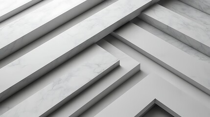 Obraz premium Abstract White Marble Geometric Rectangular Structure