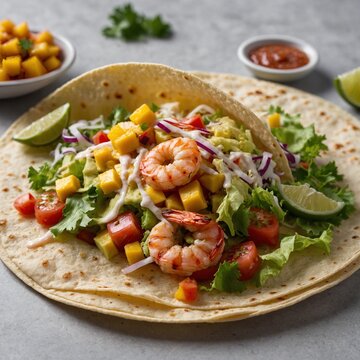 Yucatecan salbutes with chicken meat on wooden background.grilled chicken with vegetables.