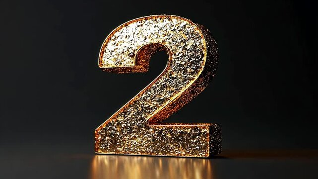 Animation of counting 1 to 3 on black background. Golden numbers Perfect for footage, advertising, presentations, films, video content and social media.