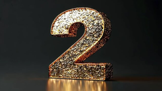 Animation of counting 1 to 3 on black background. Golden numbers Perfect for footage, advertising, presentations, films, video content and social media.