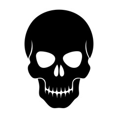 Beautiful Skull black silhouette vector illustration isolated on a transparent background