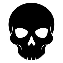 Stylish Skull Silhouette Vector Beautiful Black Design on Transparent Background