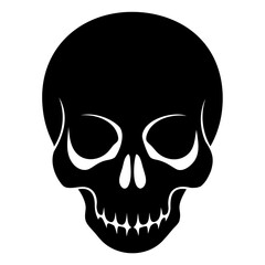 Beautiful Skull black silhouette vector illustration isolated on a transparent background