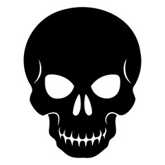 Stunning Skull Black Silhouette Vector Illustration for Creative Designs