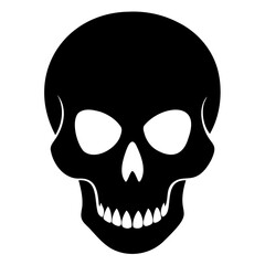 Beautiful Skull black silhouette vector illustration isolated on a transparent background