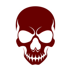 Beautiful Skull black silhouette vector illustration isolated on a transparent background