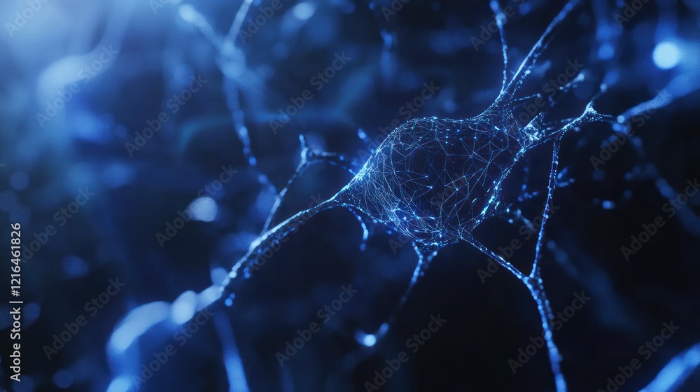 Poster microscopic neuron network: a digital representation of neural connections