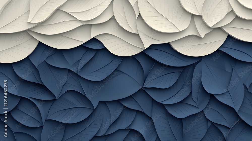 Leinwandbilder elegant 3d abstract leaf pattern in a seamless design incorporating detailed textures and a decorati
