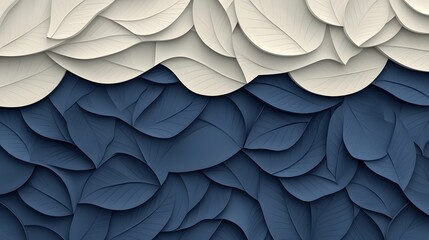 Elegant 3D abstract leaf pattern in a seamless design incorporating detailed textures and a decorative touch for contemporary and modern background designs