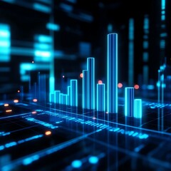 Abstract Digital Data Visualization Showing Growth Trends