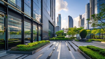 modern office buildings finance tower city