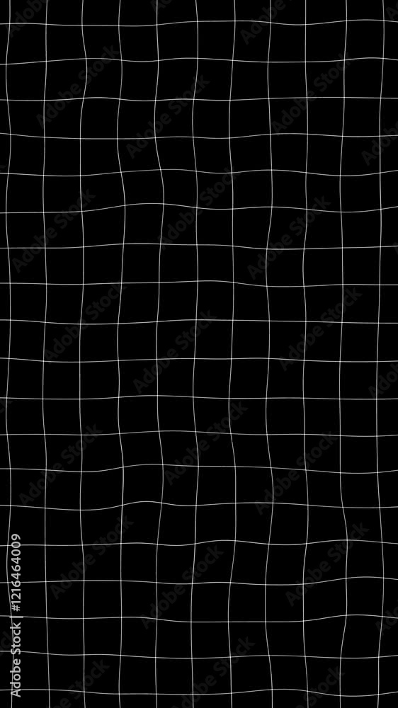 Poster black vertical background with animated waving white wireframe grid line fit for alpha channel or ov