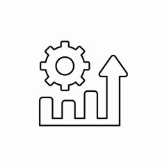performance gear growth icon vector sign