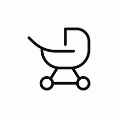 baby stroller carriage icon vector sign