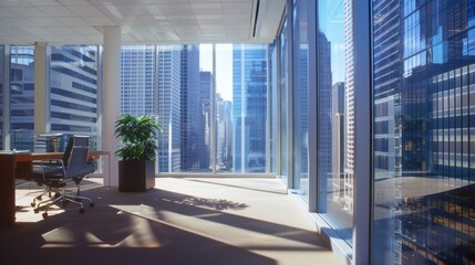 modern office buildings finance tower city