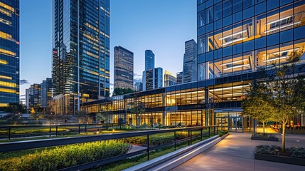 modern office buildings finance tower city