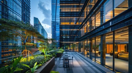 Obraz premium modern office buildings finance tower city