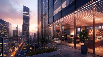 modern office buildings finance tower city