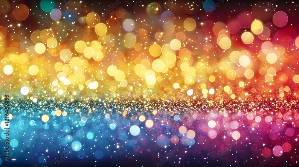 Poster Mesmerizing Abstract Rainbow Glitter Texture with Smooth Color Transitions and Reflective Sparkles Perfect for Elegant Designs and Premium Backgrounds