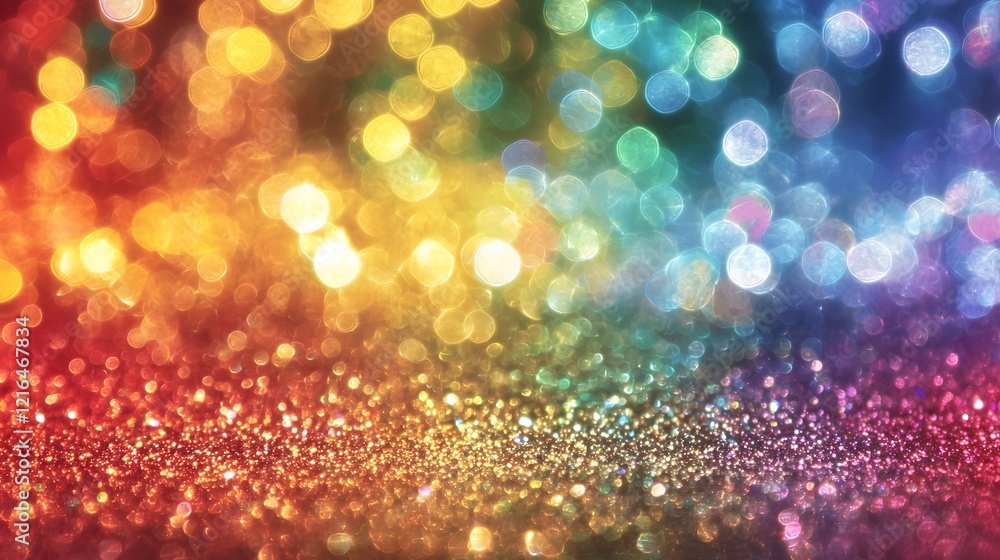 Fototapete vibrant rainbow glitter background with shimmering multicolored particles creating a dazzling and fe