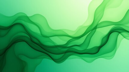 Fototapeta premium This abstract artwork features flowing shades of green, embodying a surreal and calming visual representation of fluidity and organic movement. 