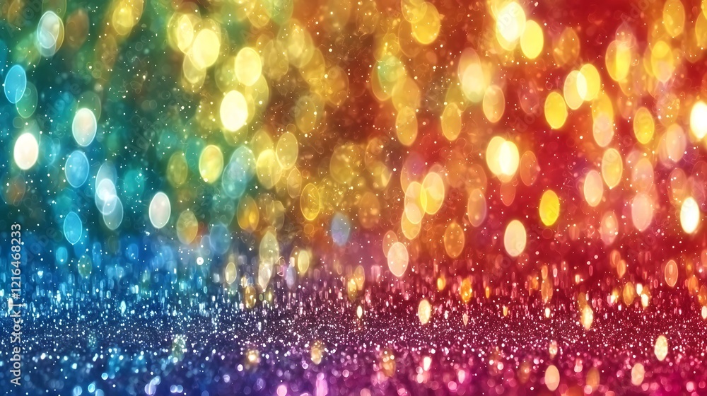 Poster dazzling and vibrant multicolored glitter backdrop with seamless shimmering rainbow effect perfect f