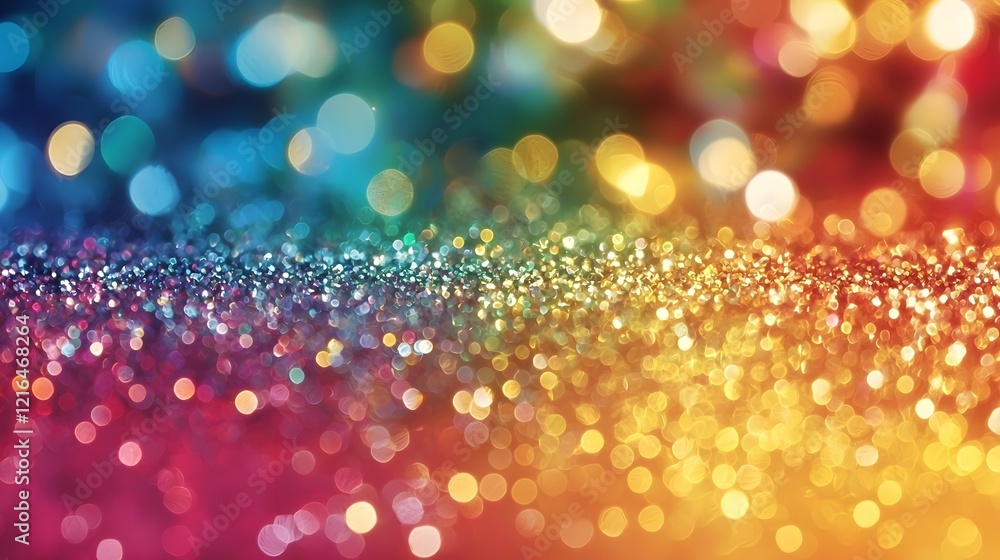 Poster Mesmerizing multicolored glitter pattern with seamless blending of vibrant rainbow hues creating a sparkling shimmering and captivating backdrop ideal for event digital designs