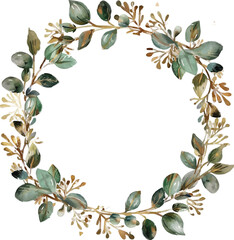 round leaves frame illustration,generative ai