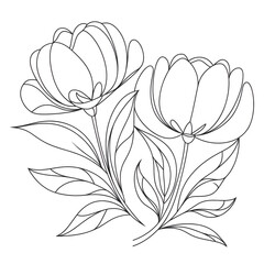 illustration of flower coloring page 