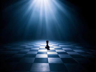 Lone Pawn: Illuminated Destiny on a Chess Board