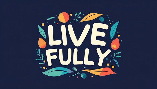 Live Fully Inspirational Floral Design Artwork