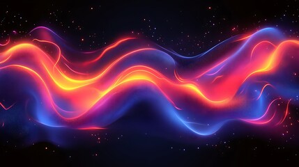 Fototapeta premium Abstract Neon Waves Flowing Through Space