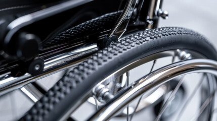 Close-up of a Modern Wheelchair Wheel