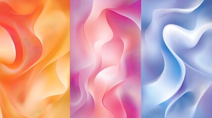 Obraz premium Abstract Colorful Wave Pattern Design Triptych