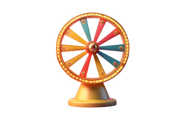 Cartoon spinning fortune wheel, fortune spinning wheel for promotion events, 3d rendering.