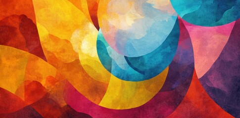 Obraz premium Abstract Colorful Shapes Intertwined Design