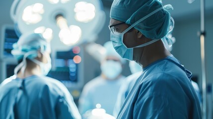 Advanced life-saving surgery in a modern operating room, featuring cutting-edge surgical tools, robotic assistance, and innovative techniques for enhanced patient care and precision outcomes.