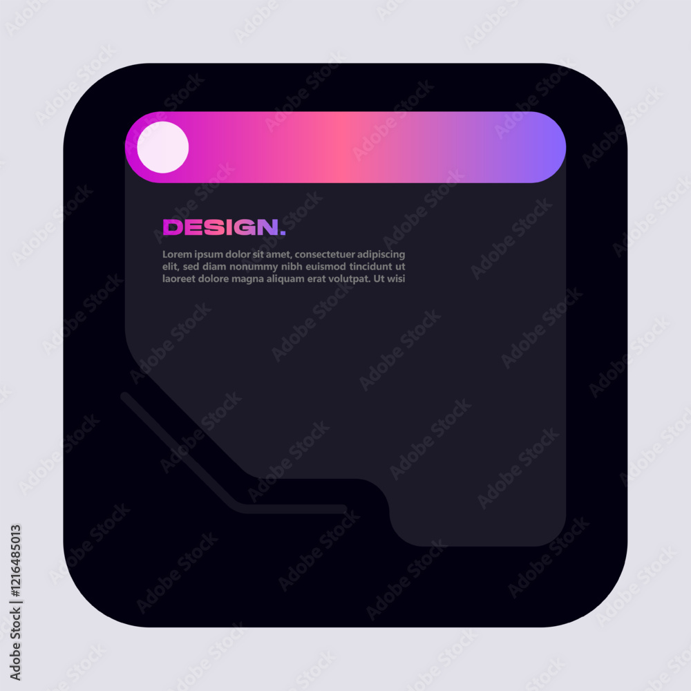 Poster colorful square user interface. pop up window with futuristic shape.